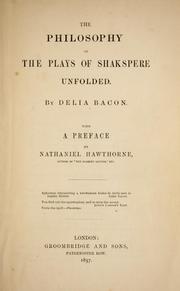 Cover of: The philosophy of the plays of Shakspere unfolded