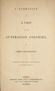 Cover of: A narrative of a visit to the Australian colonies