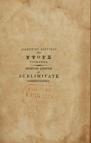 Cover of: De sublimitate commentarius