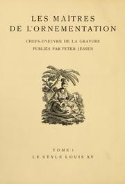 Cover of: Le style Louis XV by Peter Jessen