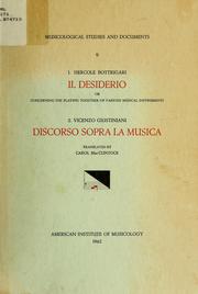 Cover of: Il desiderio: or, Concerning the playing together of various musical instruments