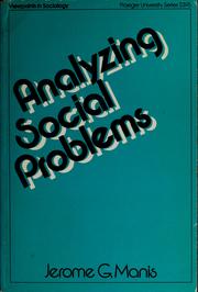 Cover of: Analyzing social problems