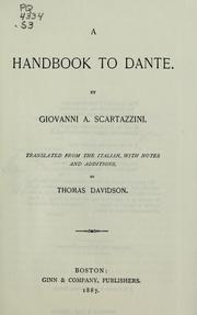 Cover of: A handbook to Dante.