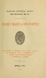 Cover of: ... Early Maryland poetry by Steiner, Bernard Christian, Bernard C. Steiner