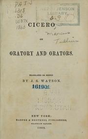 Cover of: Cicero on oratory and orators