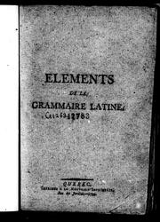 Cover of: Éléments de la grammaire latine