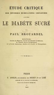 Cover of: Étude critique des diverses médications employées contre le diabète sucré