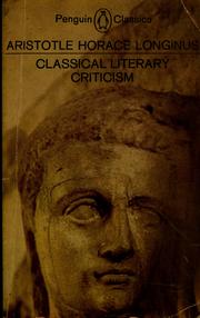 Cover of: Classical literary criticism.