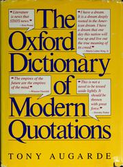 Cover of: The Oxford dictionary of modern quotations by Tony Augarde