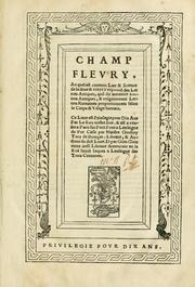Cover of: Champ Flevry. by Geoffroy Tory