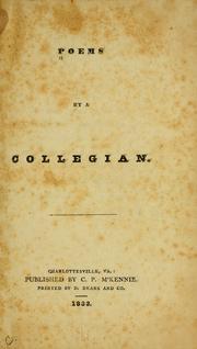 Cover of: Poems by a collegian