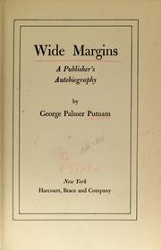Cover of: Wide margins: a publisher's autobiography