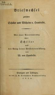 Cover of: Briefwechsel zwischen Schiller und Wilhelm von Humboldt by Friedrich Schiller