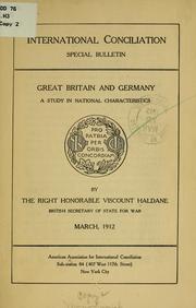 Cover of: Great Britain and Germany: a study in national characteristics