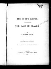 Cover of: The Lord's Supper ; The East in prayer