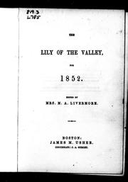 Cover of: The Lily of the valley for 1852