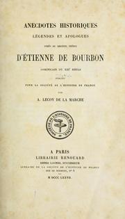 Cover of: Anecdotes historiques, légendes et apologues
