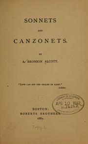Cover of: Sonnets and canzonets: By A. Bronson Alcott ...