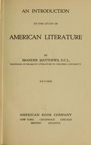 Cover of: An introduction to the study of American literature by Brander Matthews