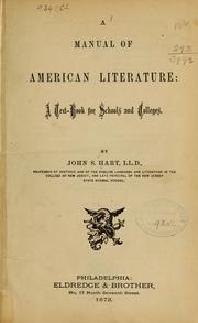 Cover of: A manual of American literature: a text-book for schools and colleges.