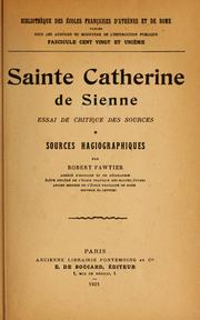 Cover of: Sainte Catherine de Sienne: essai de critique des sources