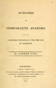 Cover of: Outlines of comparative anatomy: intended principally for the use of students