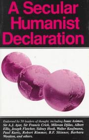 Cover of: A secular humanist declaration
