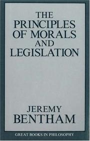 The principles of morals and legislation by Jeremy Bentham