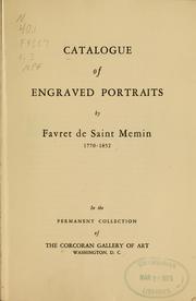 Cover of: Catalogue of engraved portraits