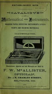 Cover of: Catalogue of mathematical instruments, drawing paper ...