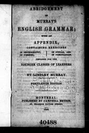 Cover of: Abridgement of Murray's English grammar by Lindley Murray