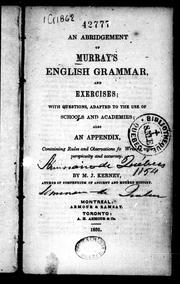 Cover of: An abridgement of Murray's English grammar and exercises by Lindley Murray