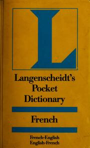 Cover of: Langenscheidt's pocket French dictionary: French-English, English-French