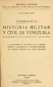 Cover of: Cuadros de la historia militar y civil de Venezuela by Lino Duarte Level