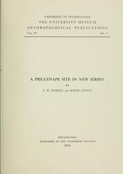 Cover of: A pre-Lenape site in New Jersey