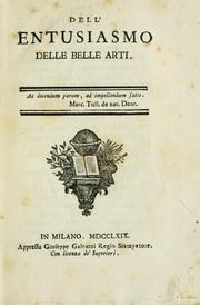 Cover of: Dell'entusiasmo delle belle arti