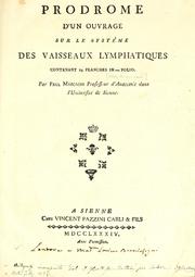 Cover of: Prodrome d'un ouvrage sur le système des vaisseaux lymphatiques: contenant 24 planches in--folio