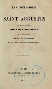 Cover of: Les confessions de Saint Augustin by Augustine of Hippo