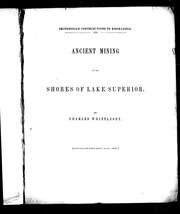 Cover of: Ancient mining on the shores of Lake Superior