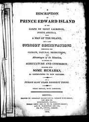 A description of Prince Edward Island in the Gulph of Saint Laurence, North America by Person many years resident there