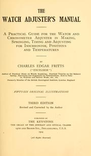 Cover of: The watch adjuster's manual by Charles Edgar Fritts