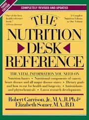 Cover of: The nutrition desk reference by Robert H. Garrison