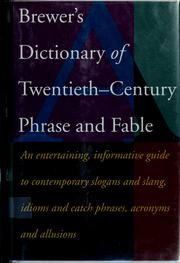 Cover of: Brewer's dictionary of 20th-century phrase and fable