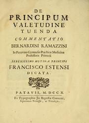 Cover of: De principium valetudine tuenda