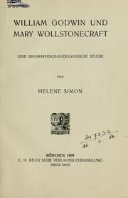 Cover of: William Godwin und Mary Wollstonecraft, eine biographisch-soziologische Studie