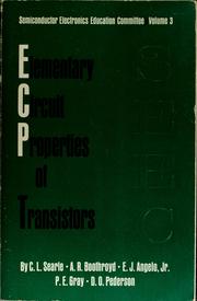 Cover of: Elementary circuit properties of transistors