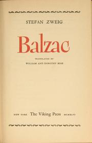Cover of: Balzac by Stefan Zweig