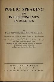 Cover of: Public speaking and influencing men in business by Dale Carnegie