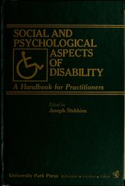 Cover of: Social and psychological aspects of disability