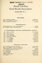 Cover of: The development of a state policy in road building in North Carolina | North Carolina Good Roads Association